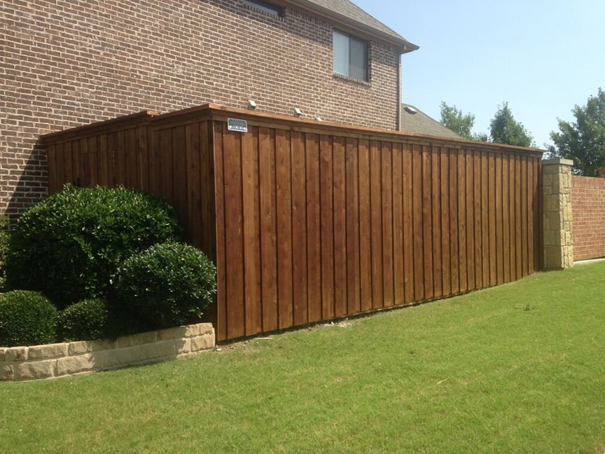 Stained Fence In Lewisville, Texas